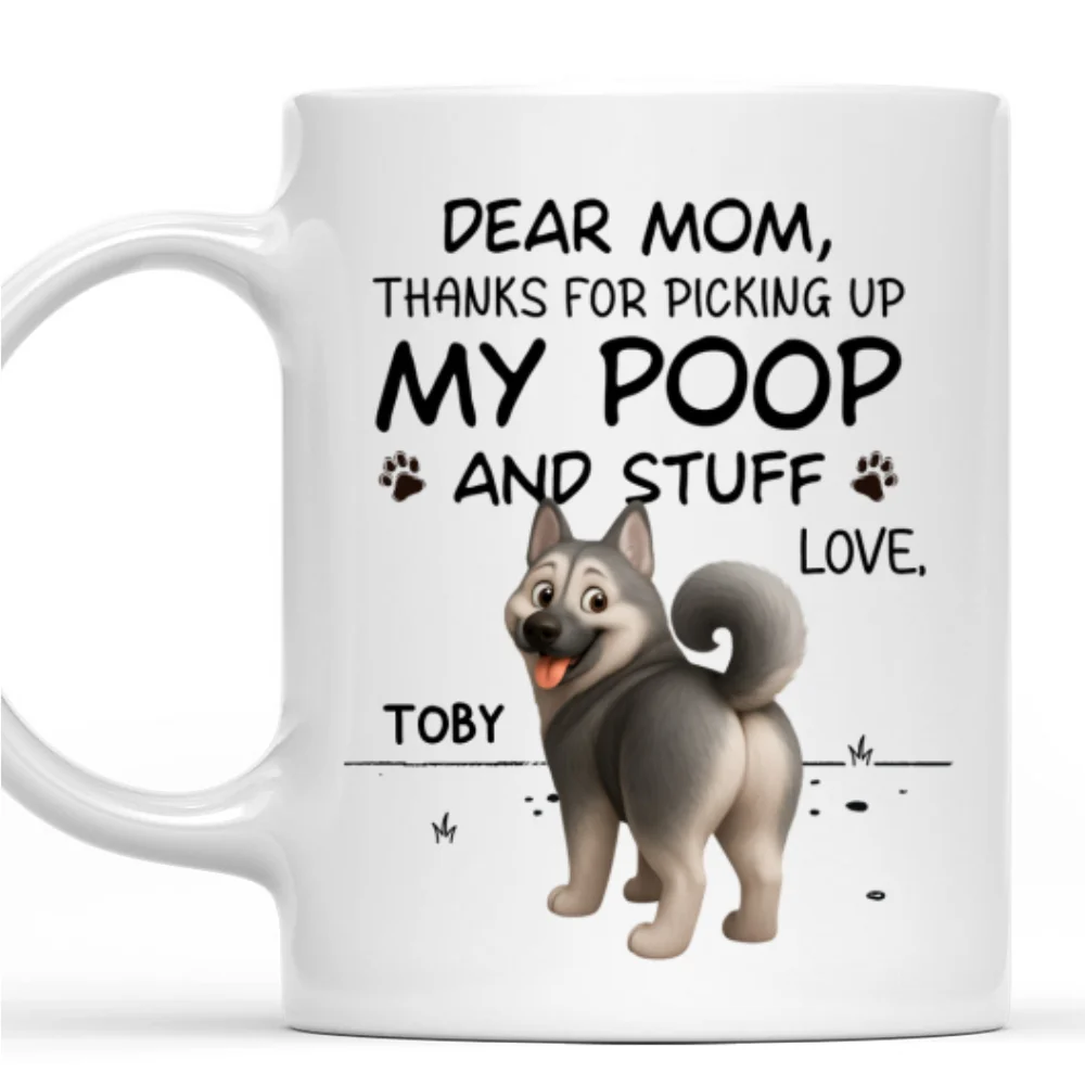 Picking Up My Poop Cartoon - Personalized Custom Coffee Mug - Image 8