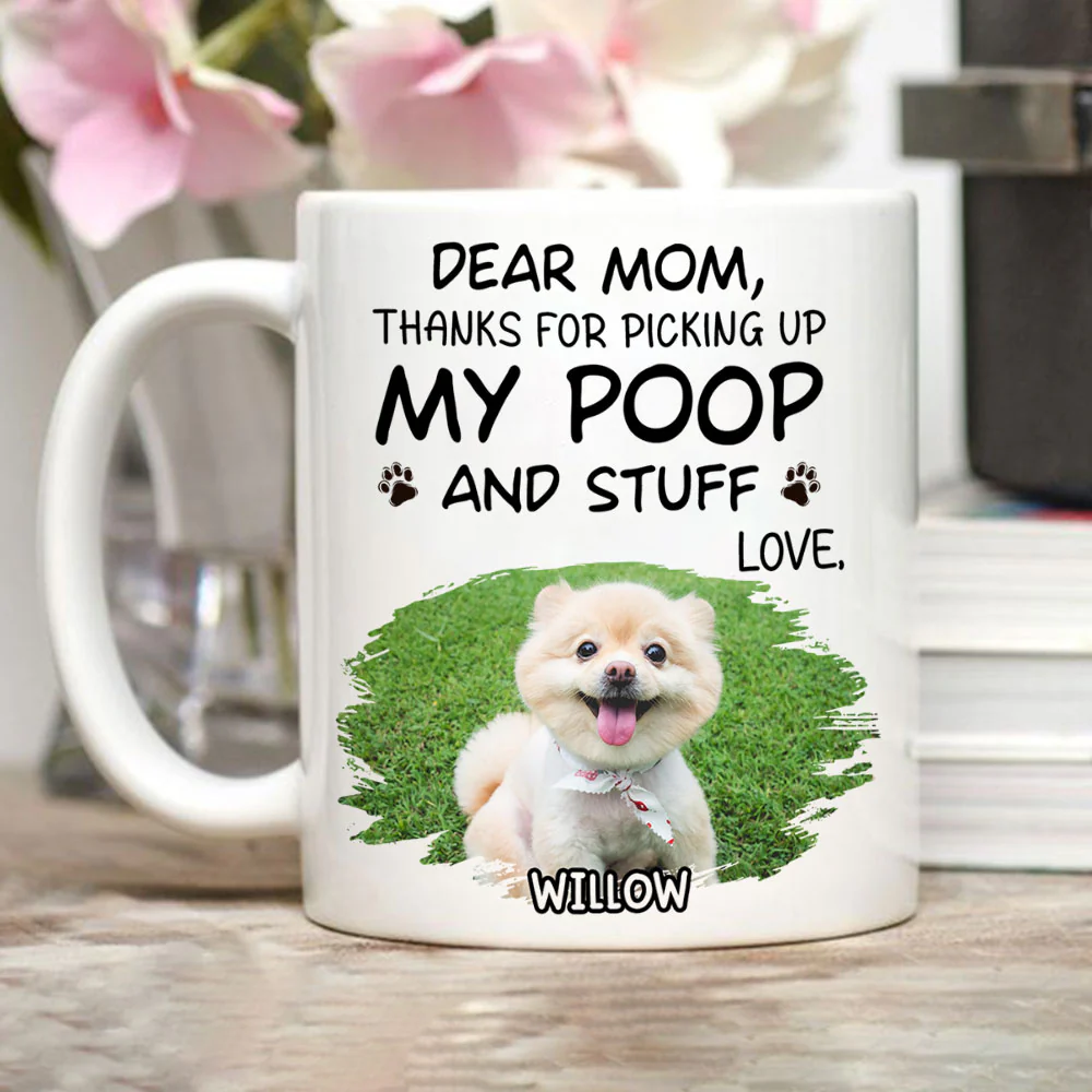 Picking Up My Poop Cartoon Photo - Personalized Custom Coffee Mug