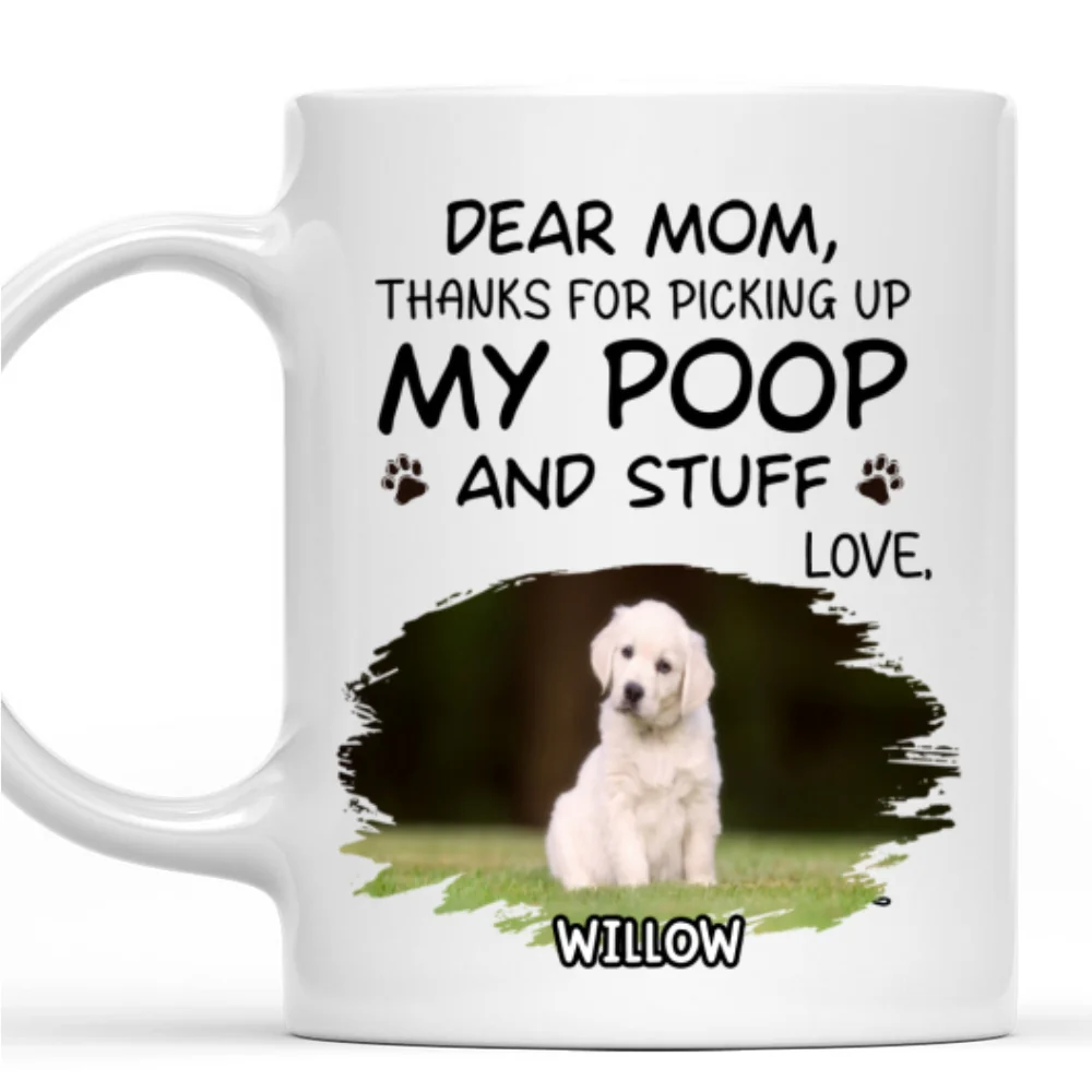 Picking Up My Poop Cartoon Photo - Personalized Custom Coffee Mug - Image 6