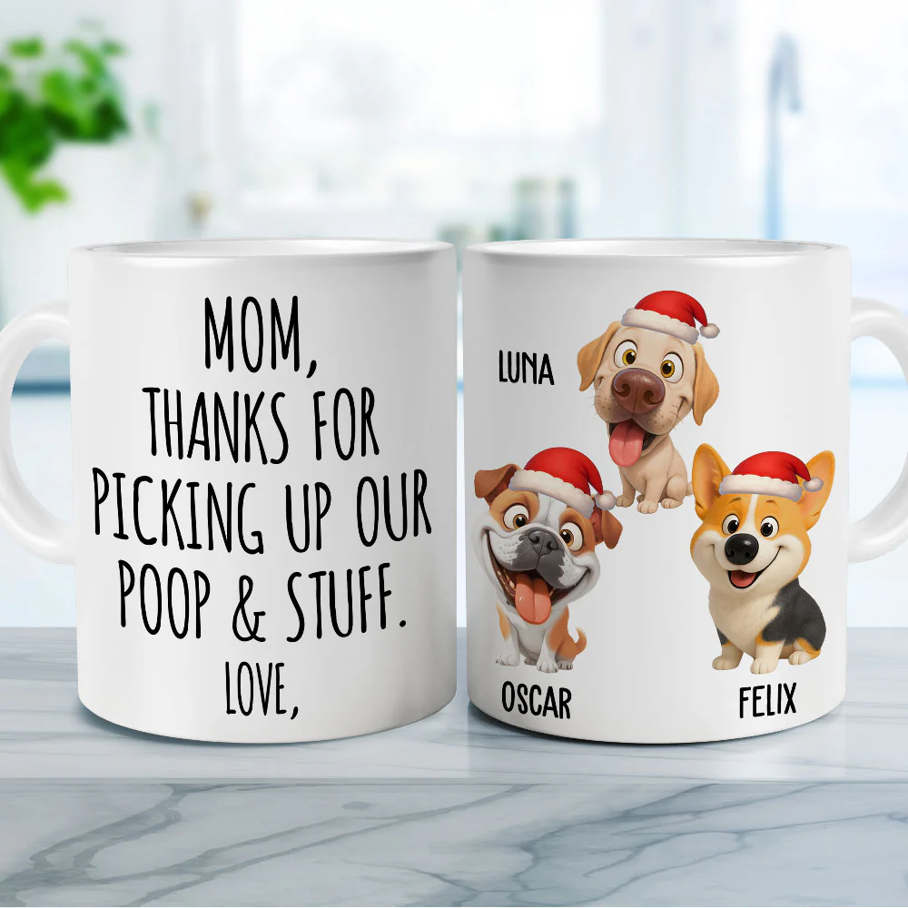Picking Up Poo In Christmas - Personalized Custom Coffee Mug - Image 2