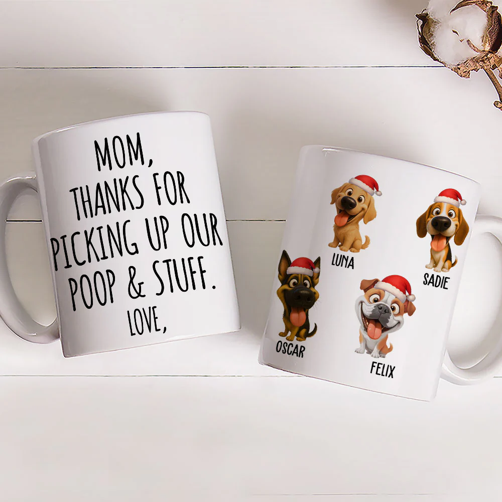Picking Up Poo In Christmas - Personalized Custom Coffee Mug - Image 3