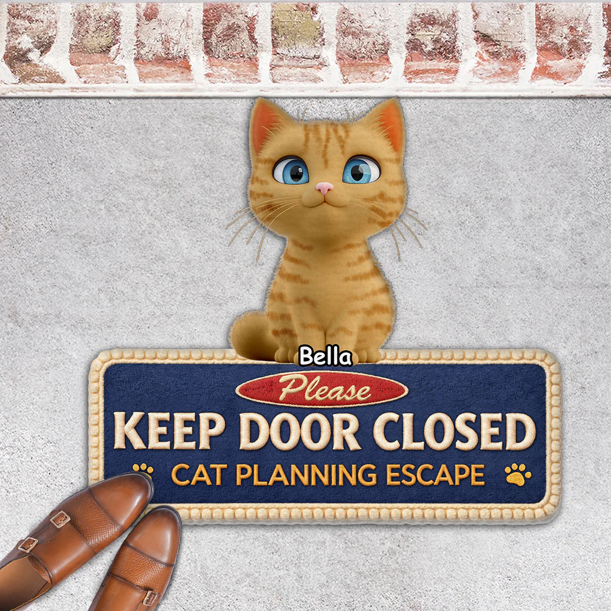 Please Keep Door Closed Because Of Cats - Personalized Custom Doormat - Image 4