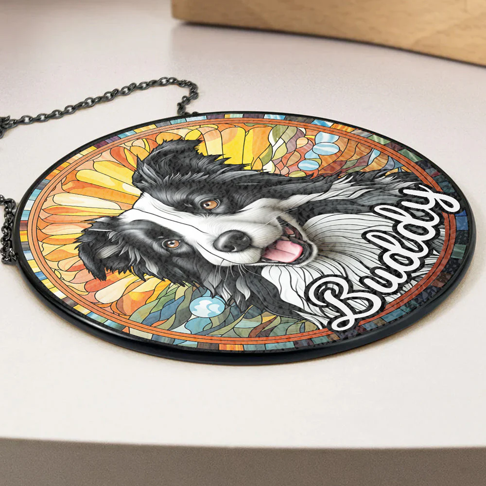 Portrait From Pet Photo - Personalized Custom Window Hanging Suncatcher - Image 2