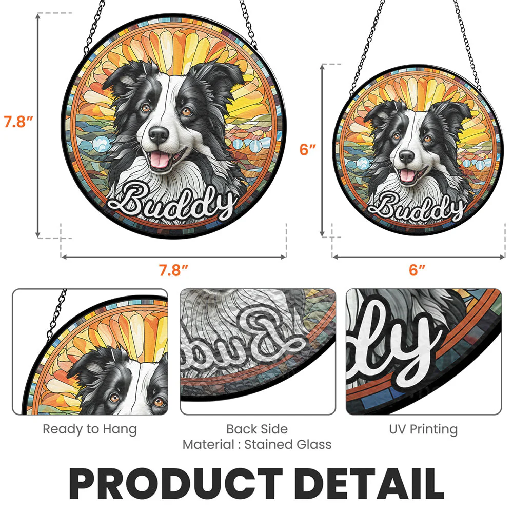 Portrait From Pet Photo - Personalized Custom Window Hanging Suncatcher - Image 3