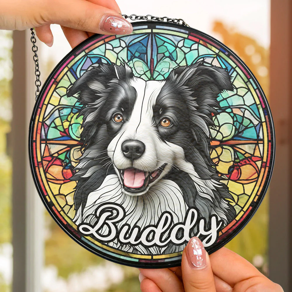 Portrait From Pet Photo - Personalized Custom Window Hanging Suncatcher - Image 5