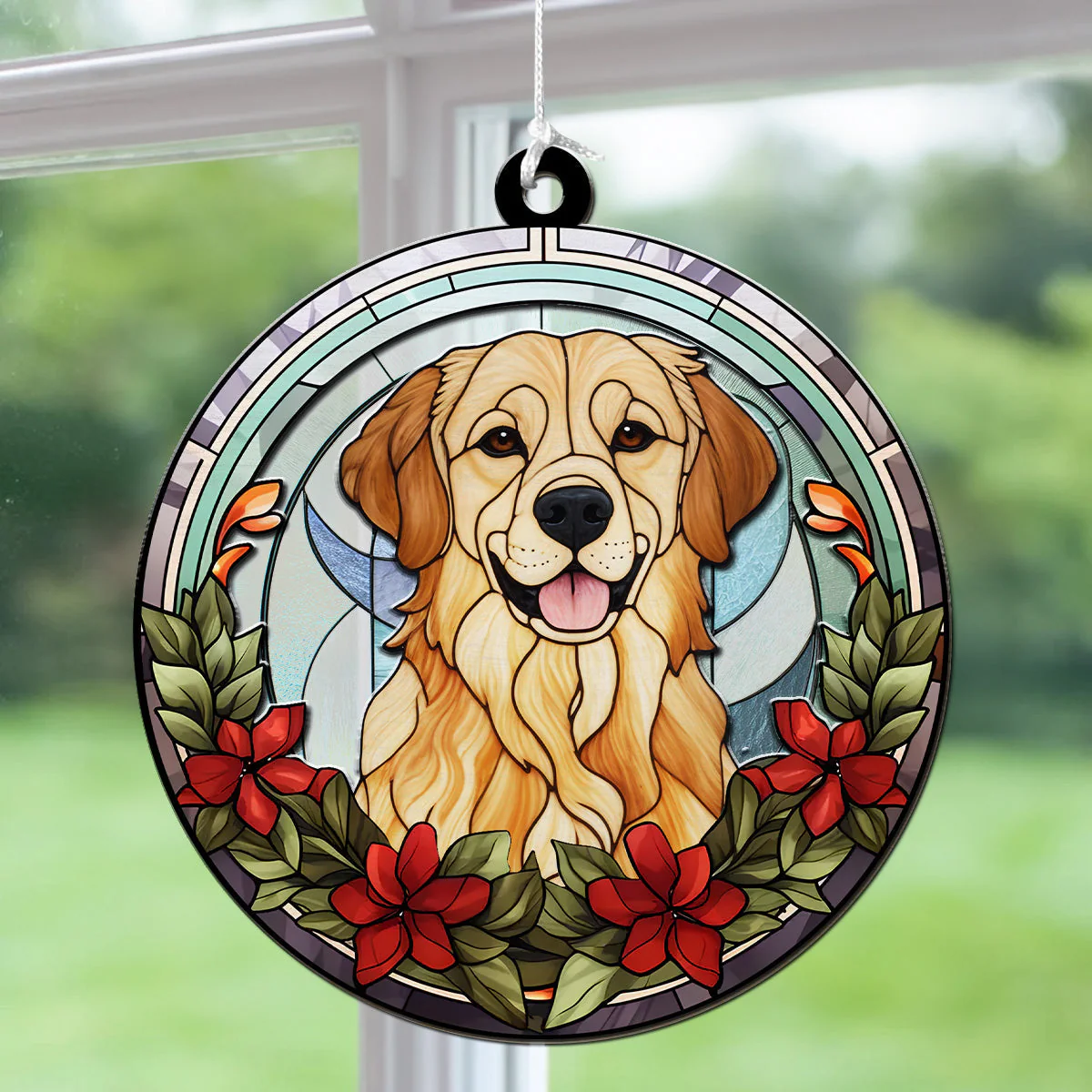 Portrait Lovely Dog - Personalized Custom Suncatcher Wind Chime - Image 6