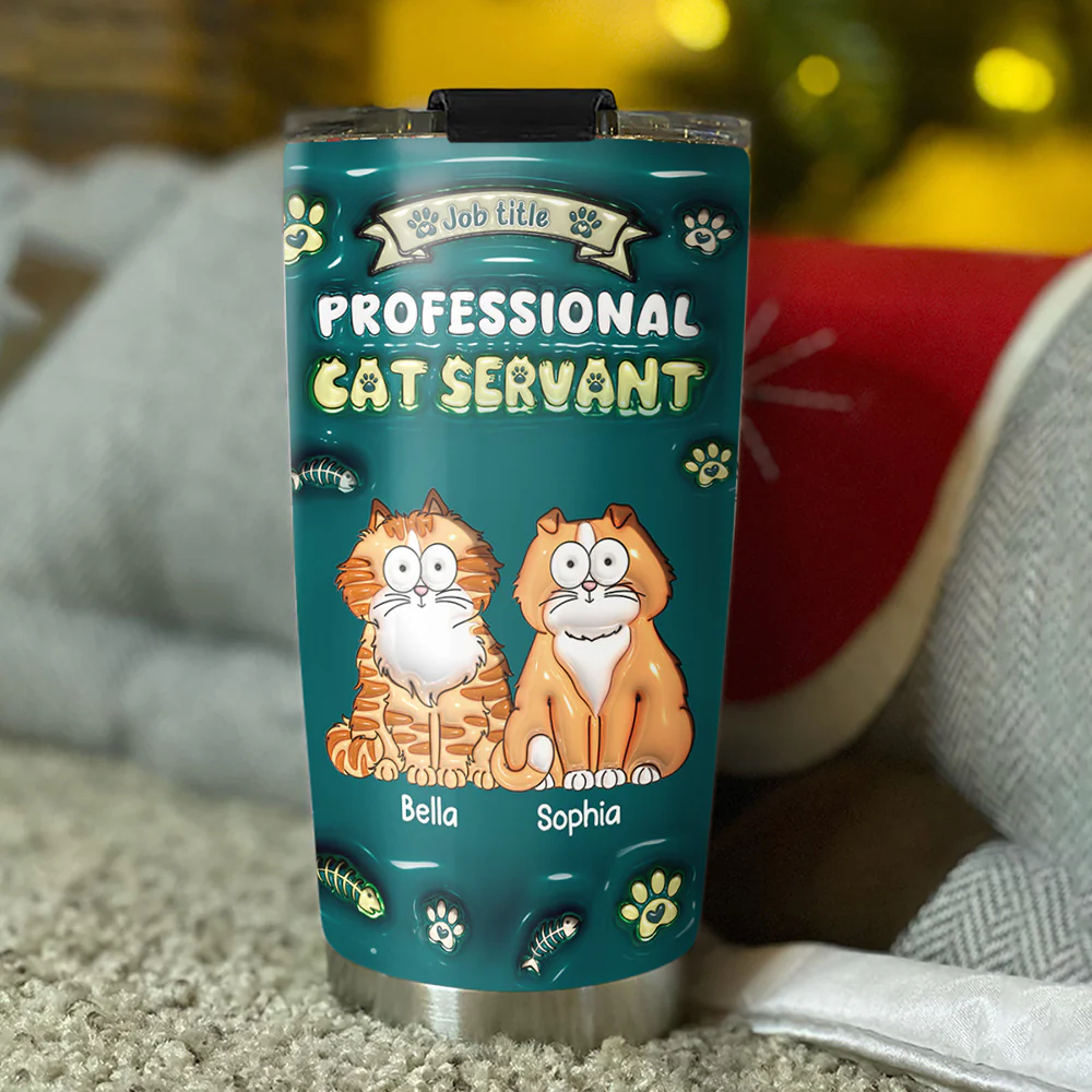 Professional Cat Servant - Personalized Custom 3D Inflated Effect Tumbler - Image 2