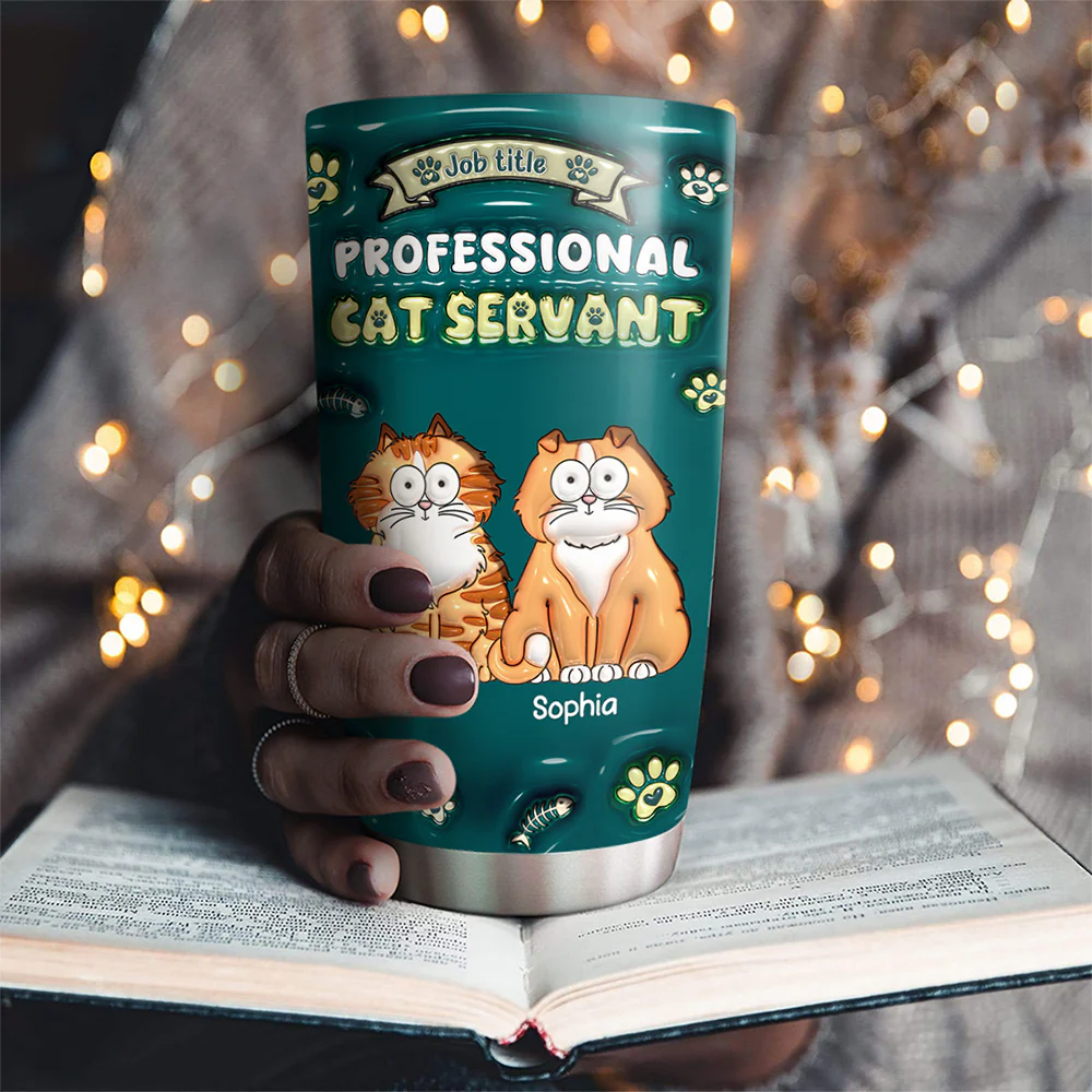Professional Cat Servant - Personalized Custom 3D Inflated Effect Tumbler - Image 3