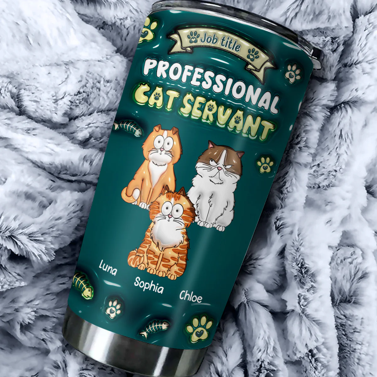 Professional Cat Servant - Personalized Custom 3D Inflated Effect Tumbler - Image 4