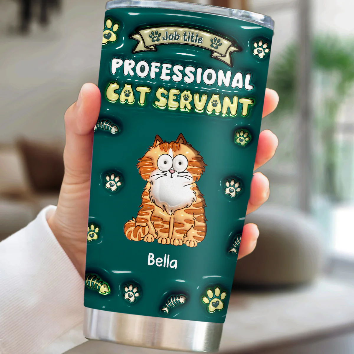 Professional Cat Servant - Personalized Custom 3D Inflated Effect Tumbler - Image 5