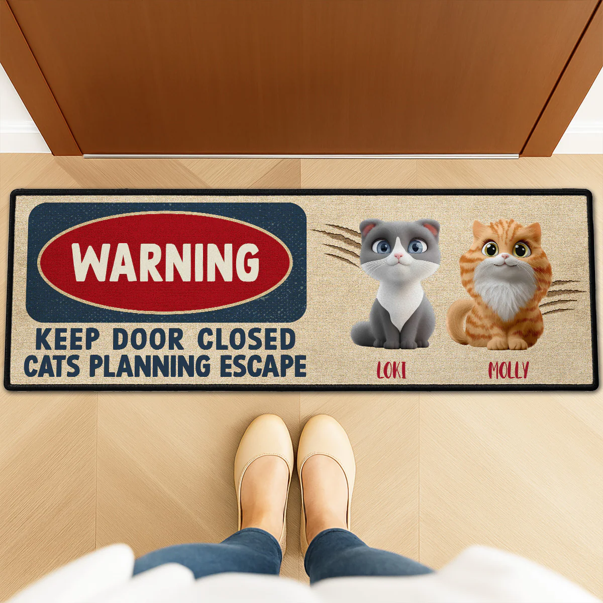 Property Is Protected By Cats - Personalized Custom Runner Rug - Image 3