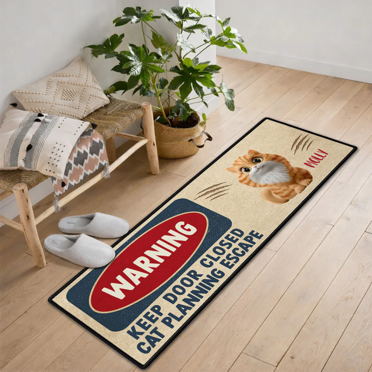 Property Is Protected By Cats - Personalized Custom Runner Rug - Image 4