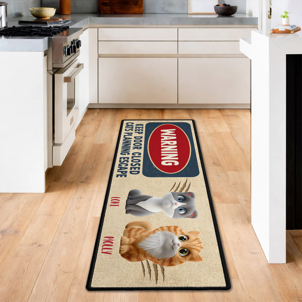 Property Is Protected By Cats - Personalized Custom Runner Rug - Image 5