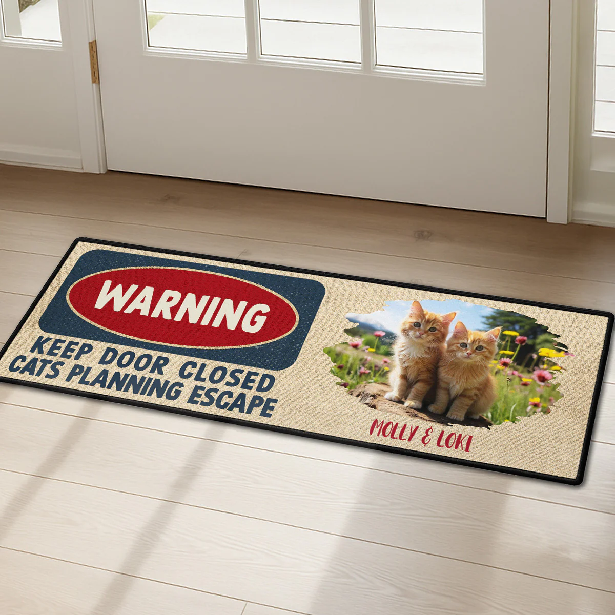 Property Is Protected By Cats Photo - Personalized Custom Runner Rug