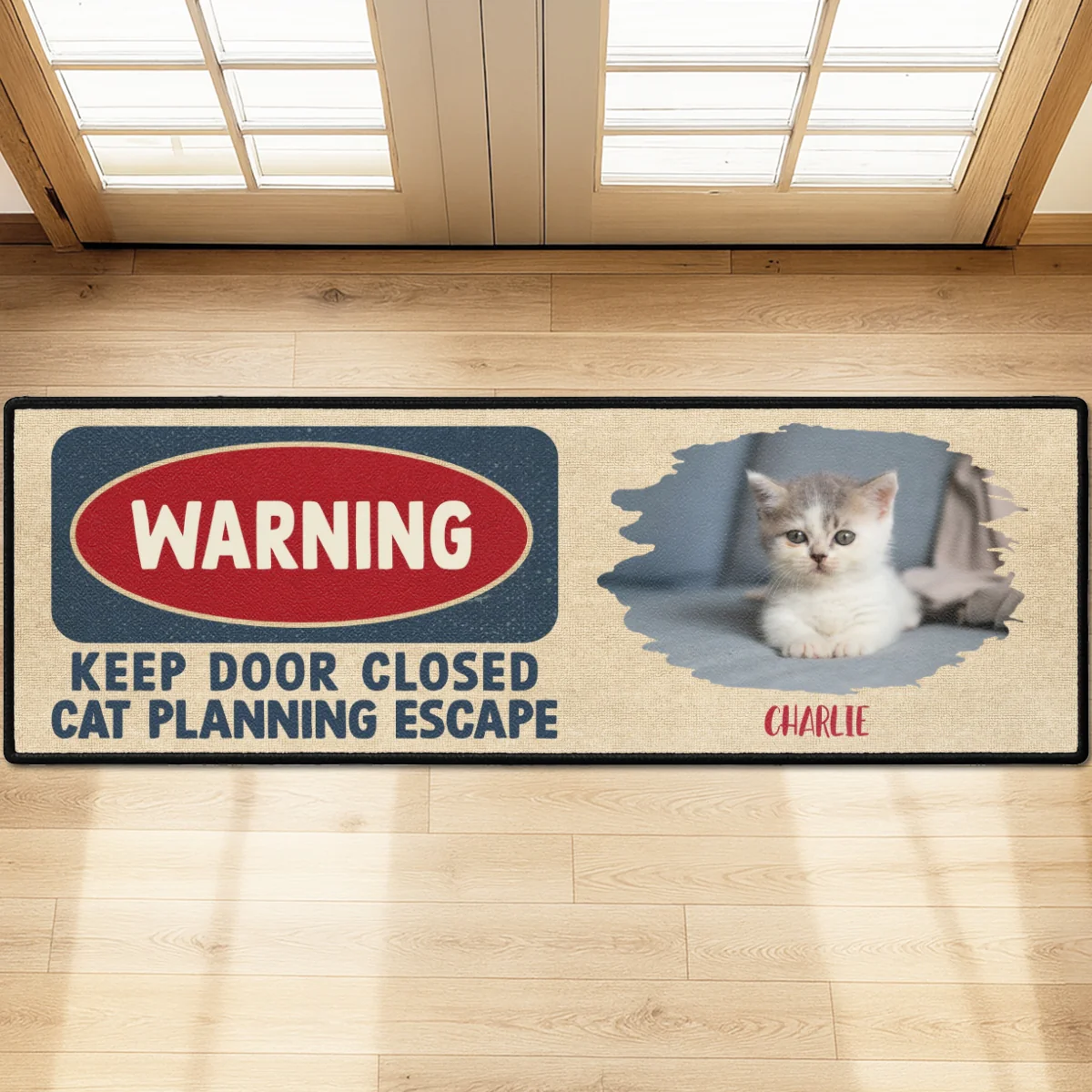 Property Is Protected By Cats Photo - Personalized Custom Runner Rug - Image 3