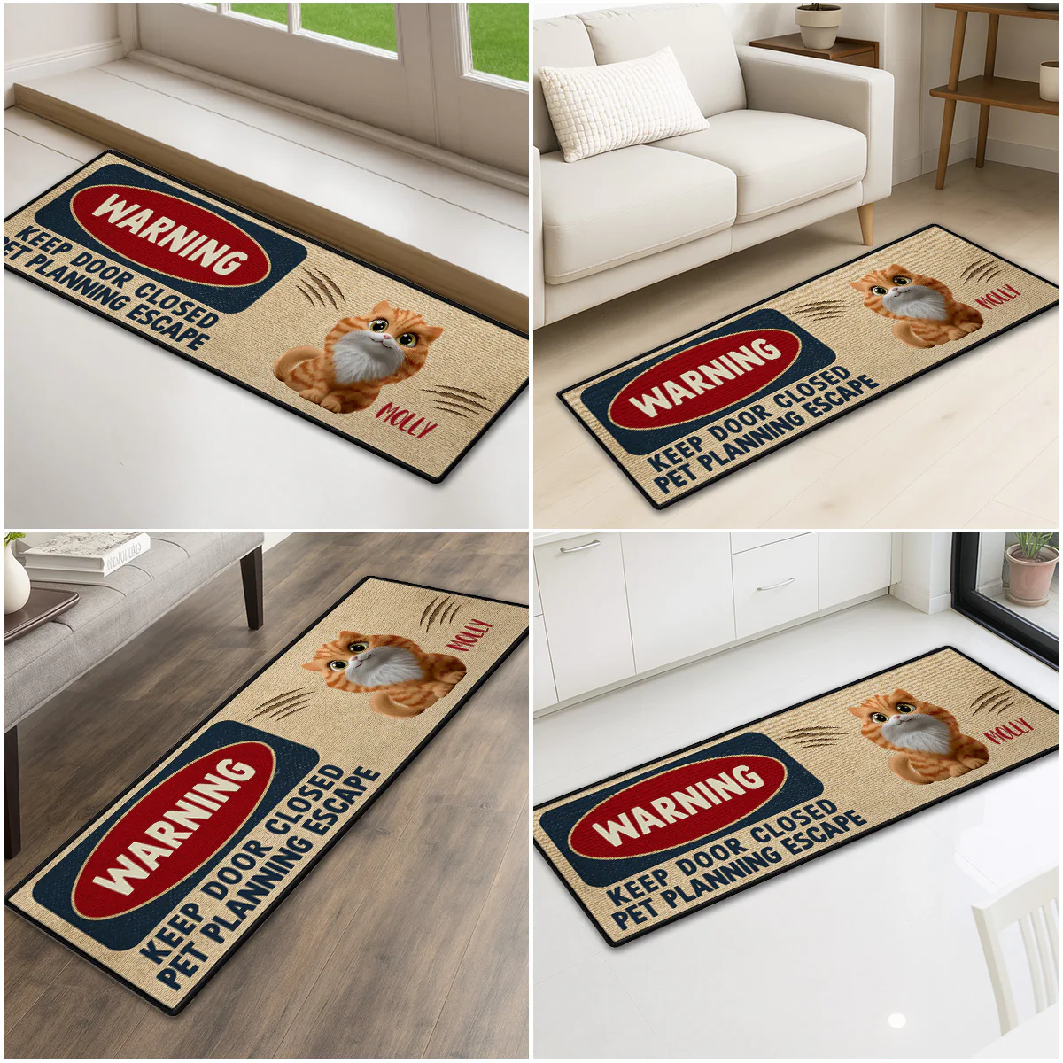 Property Is Protected By Pets - Personalized Custom Runner Rug - Image 2