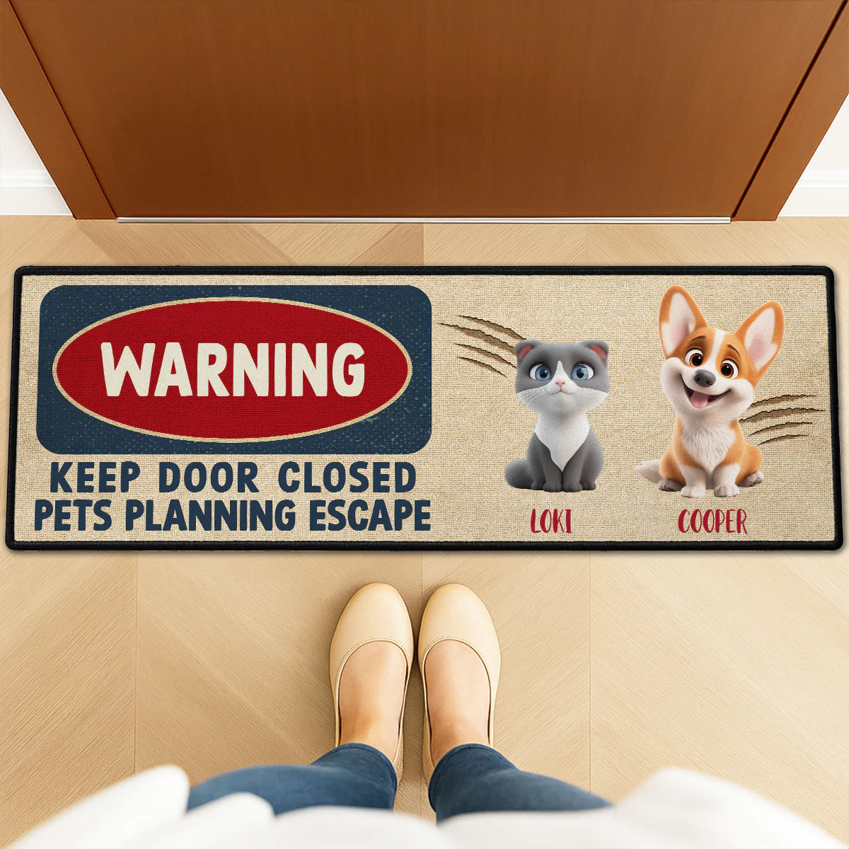 Property Is Protected By Pets - Personalized Custom Runner Rug - Image 3