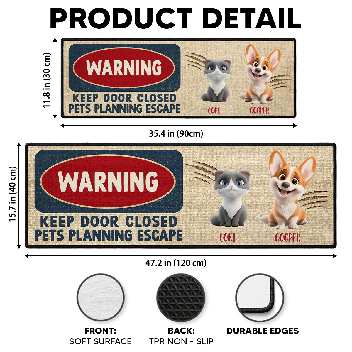 Property Is Protected By Pets - Personalized Custom Runner Rug - Image 7