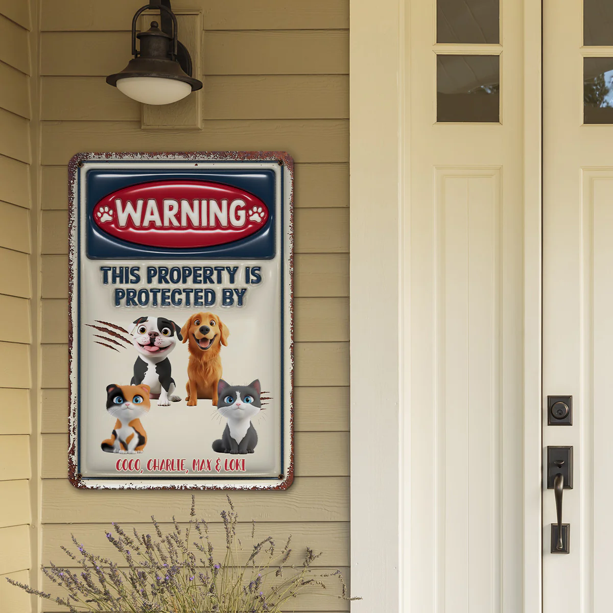 Property Is Protected By Ver Pet - Personalized Custom 3D Inflated Effect Metal Sign - Image 5