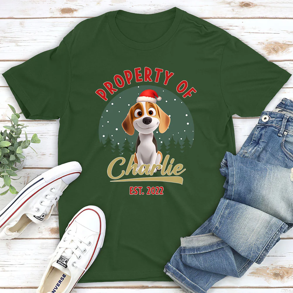 Property Of Funny Dogs - Personalized Custom Unisex T-shirt - Image 3