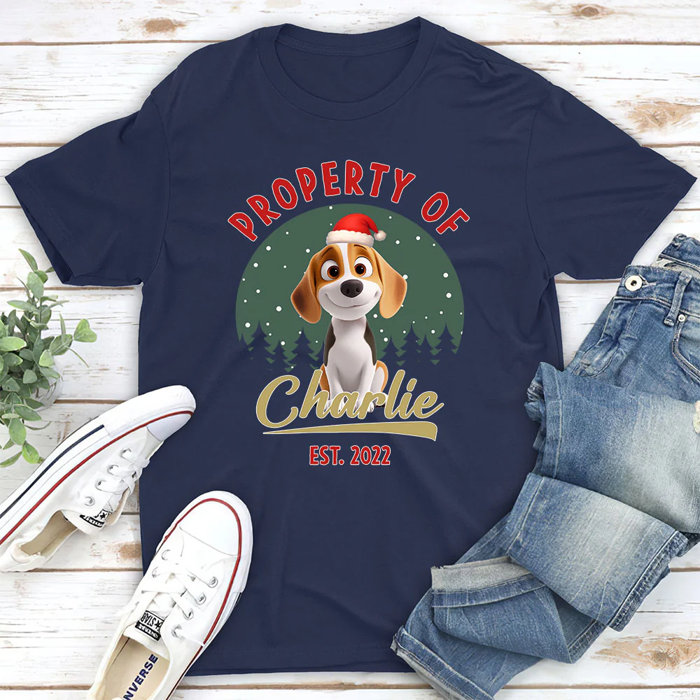 Property Of Funny Dogs - Personalized Custom Unisex T-shirt - Image 4