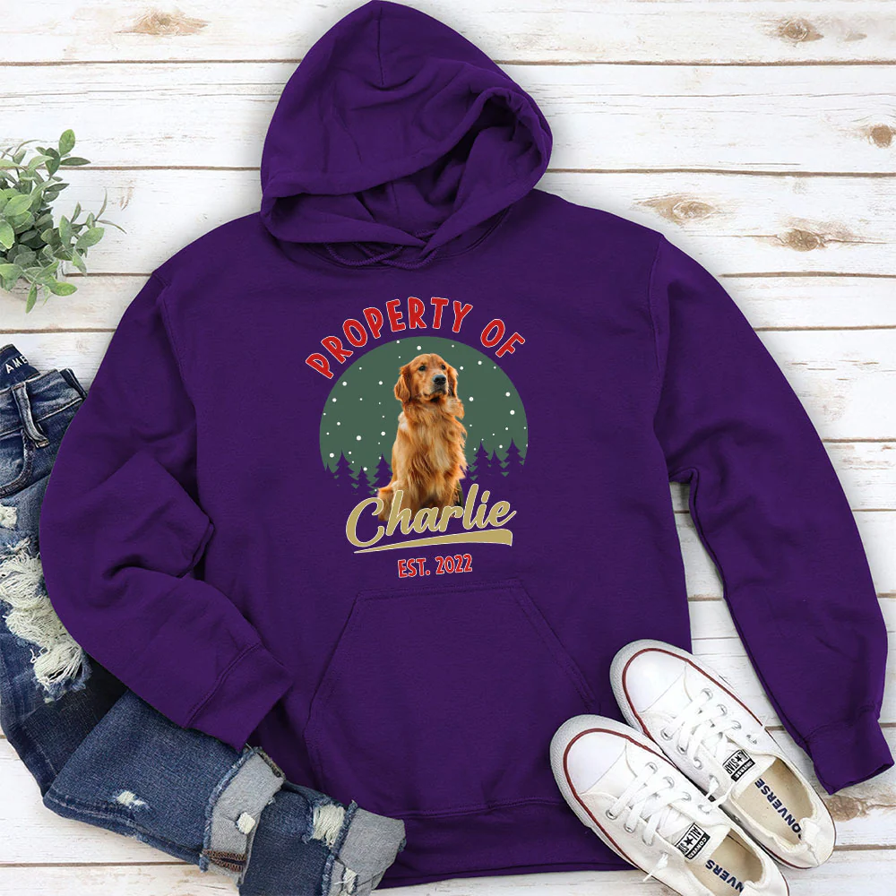 Property Of Funny Dogs Photo - Personalized Custom Hoodie - Image 2