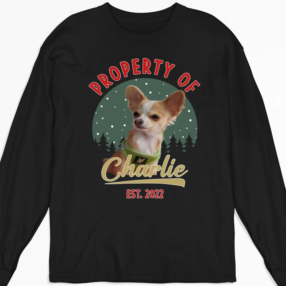 Property Of Funny Dogs Photo - Personalized Custom Long Sleeve T-Shirt - Image 4