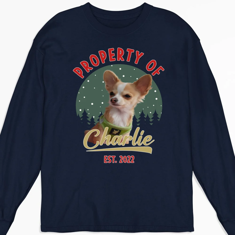 Property Of Funny Dogs Photo - Personalized Custom Long Sleeve T-Shirt - Image 5
