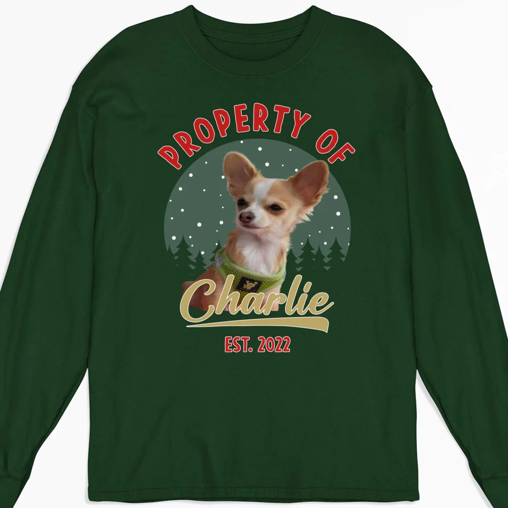 Property Of Funny Dogs Photo - Personalized Custom Long Sleeve T-Shirt - Image 6