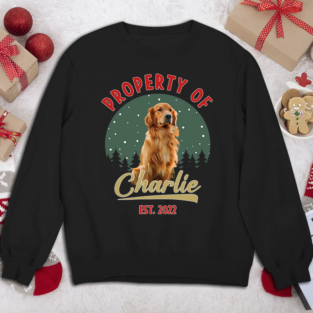 Property Of Funny Dogs Photo - Personalized Custom Sweatshirt - Image 2