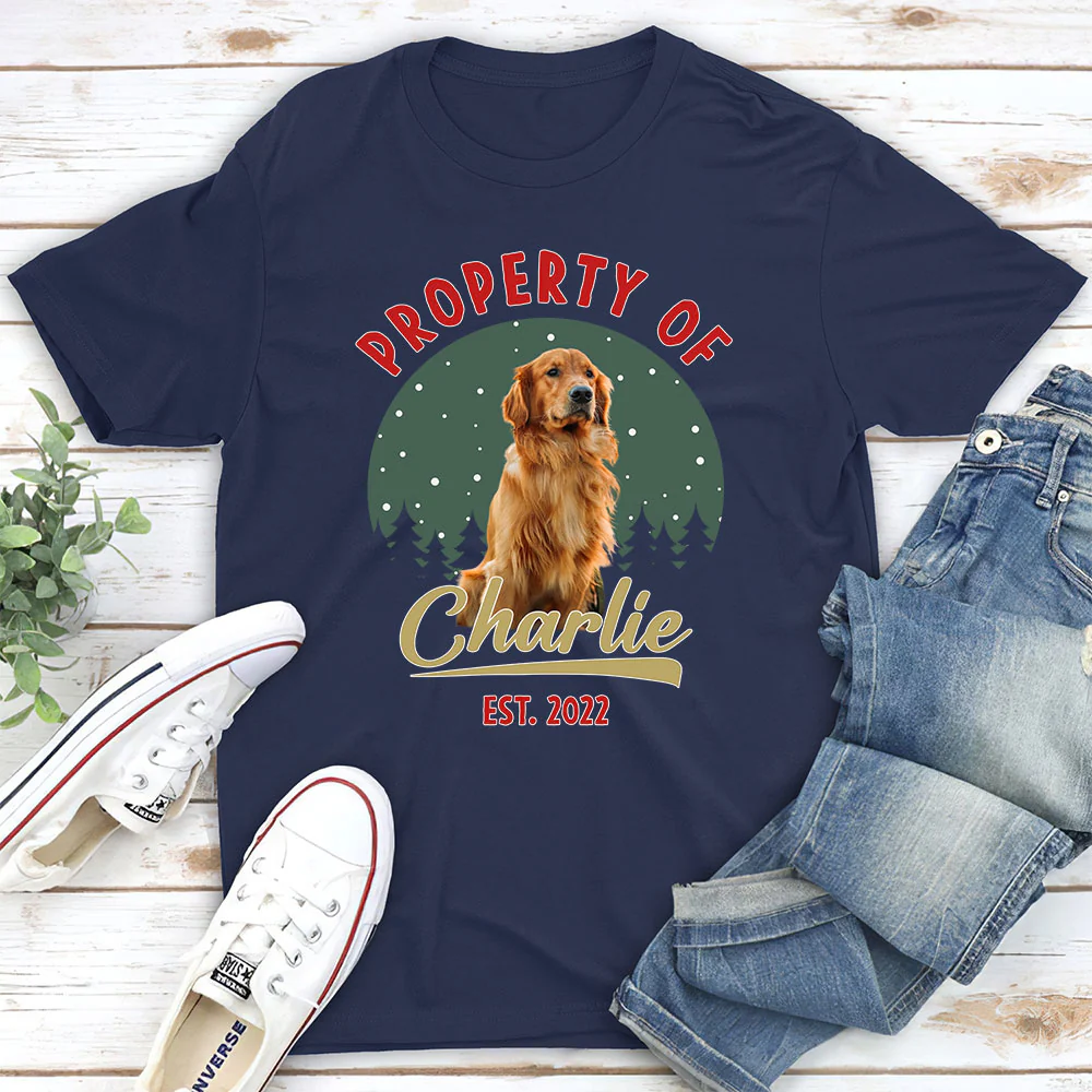 Property Of Funny Dogs Photo - Personalized Custom Unisex T-shirt - Image 2