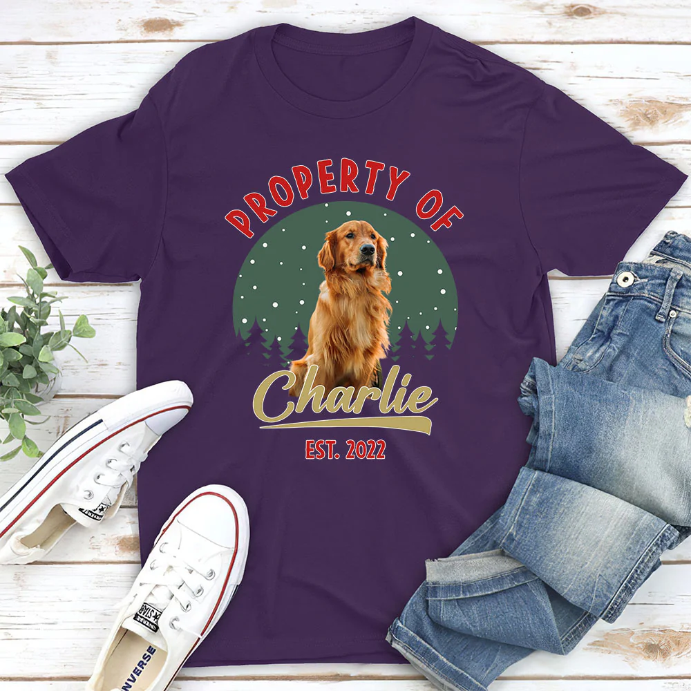 Property Of Funny Dogs Photo - Personalized Custom Unisex T-shirt - Image 3