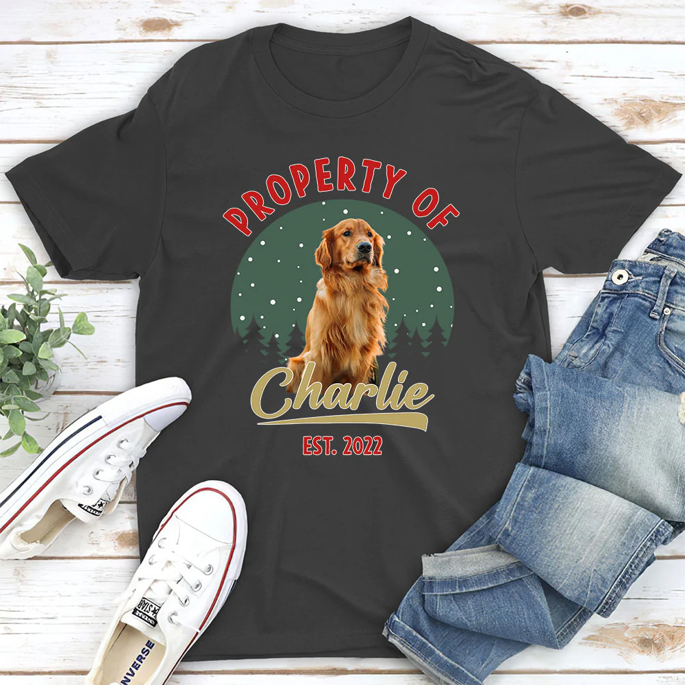 Property Of Funny Dogs Photo - Personalized Custom Unisex T-shirt - Image 4