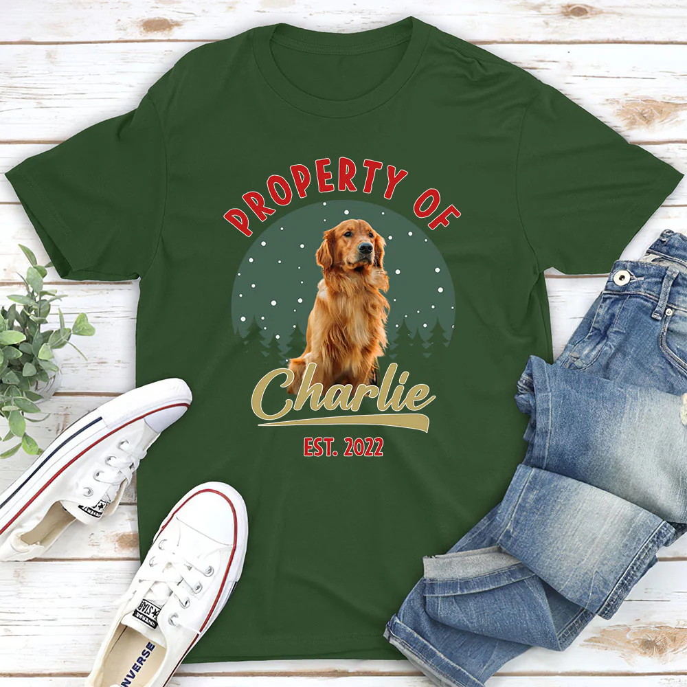 Property Of Funny Dogs Photo - Personalized Custom Unisex T-shirt - Image 5