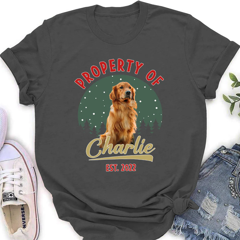 Property Of Funny Dogs Photo - Personalized Custom Women T-Shirt - Image 3