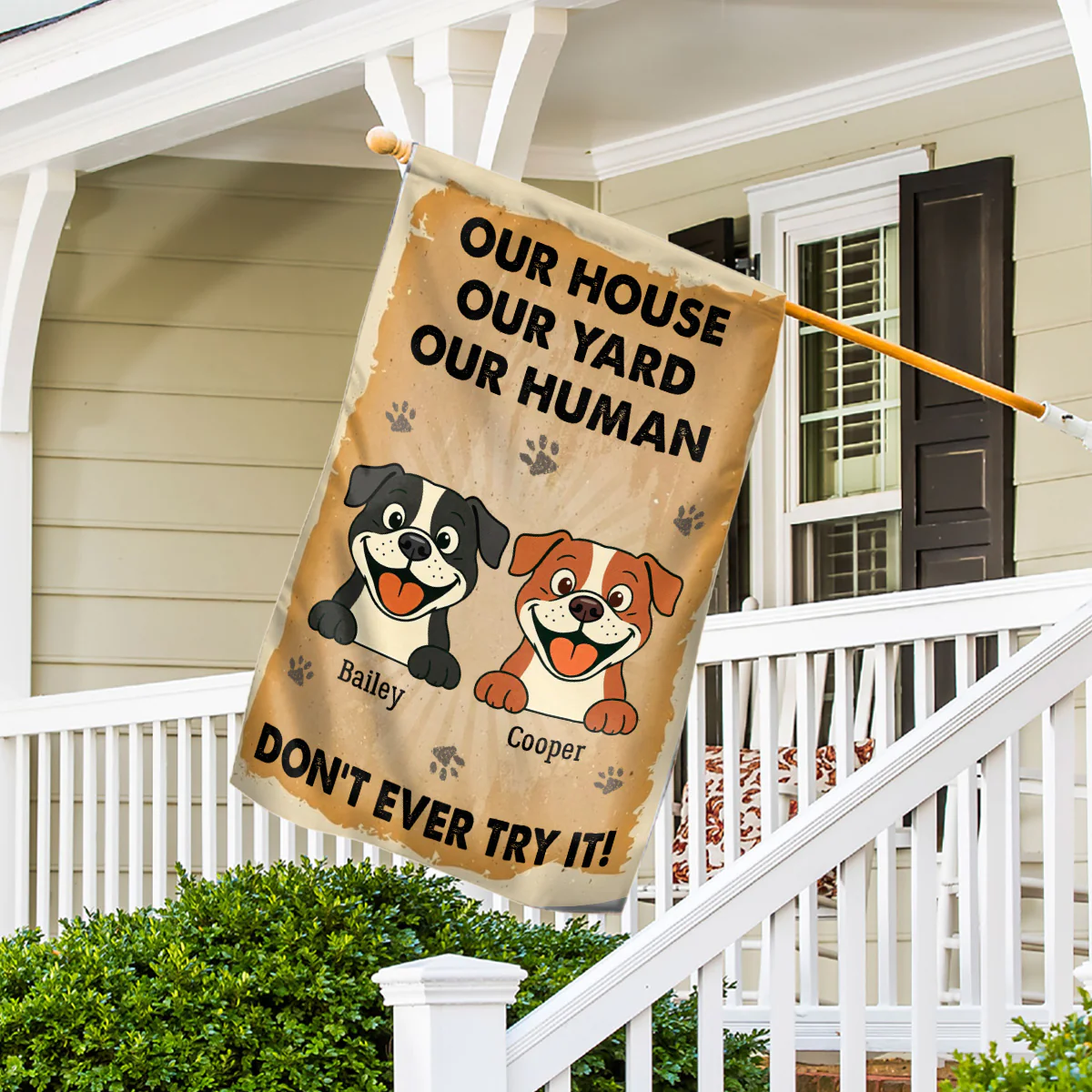 Property Of Retro Dogs - Personalized Custom Flag - Image 4
