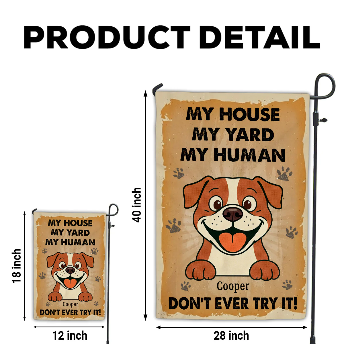 Property Of Retro Dogs - Personalized Custom Flag - Image 5