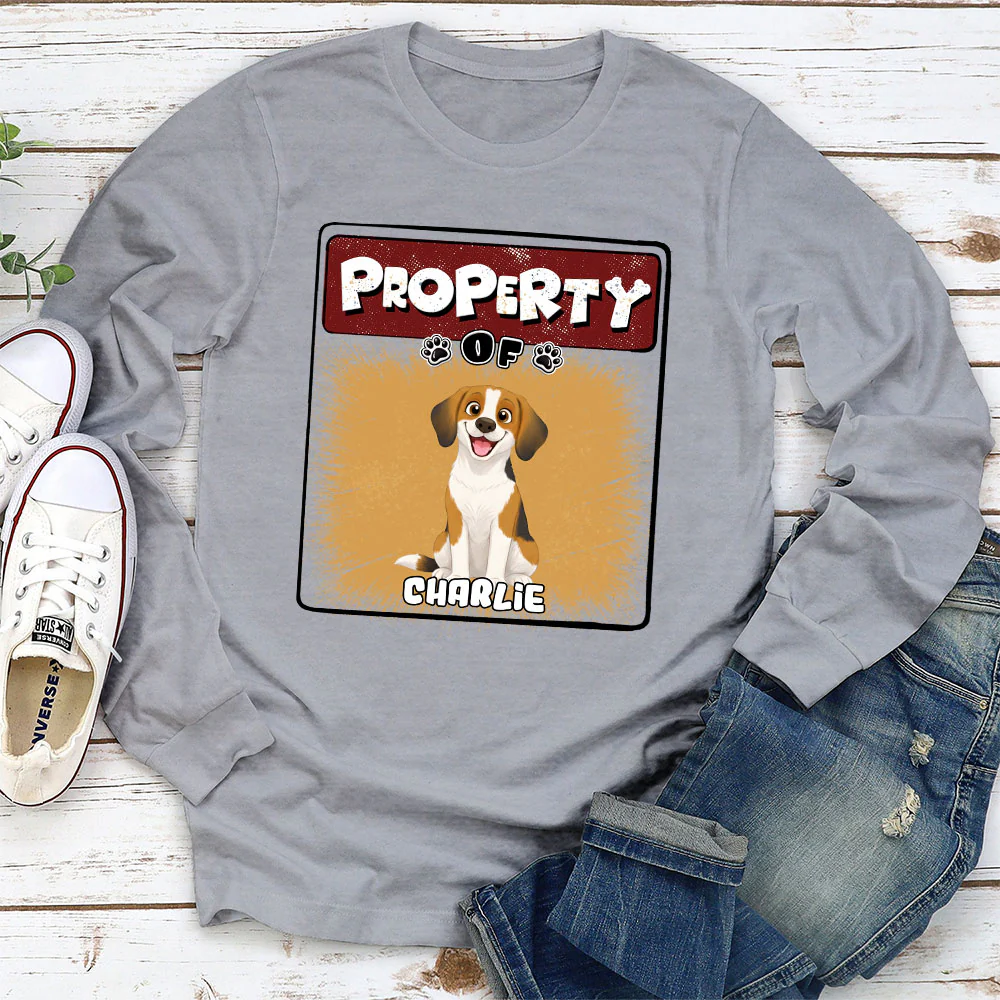 Property Of Story Dog - Personalized Custom Long Sleeve T-Shirt - Image 2