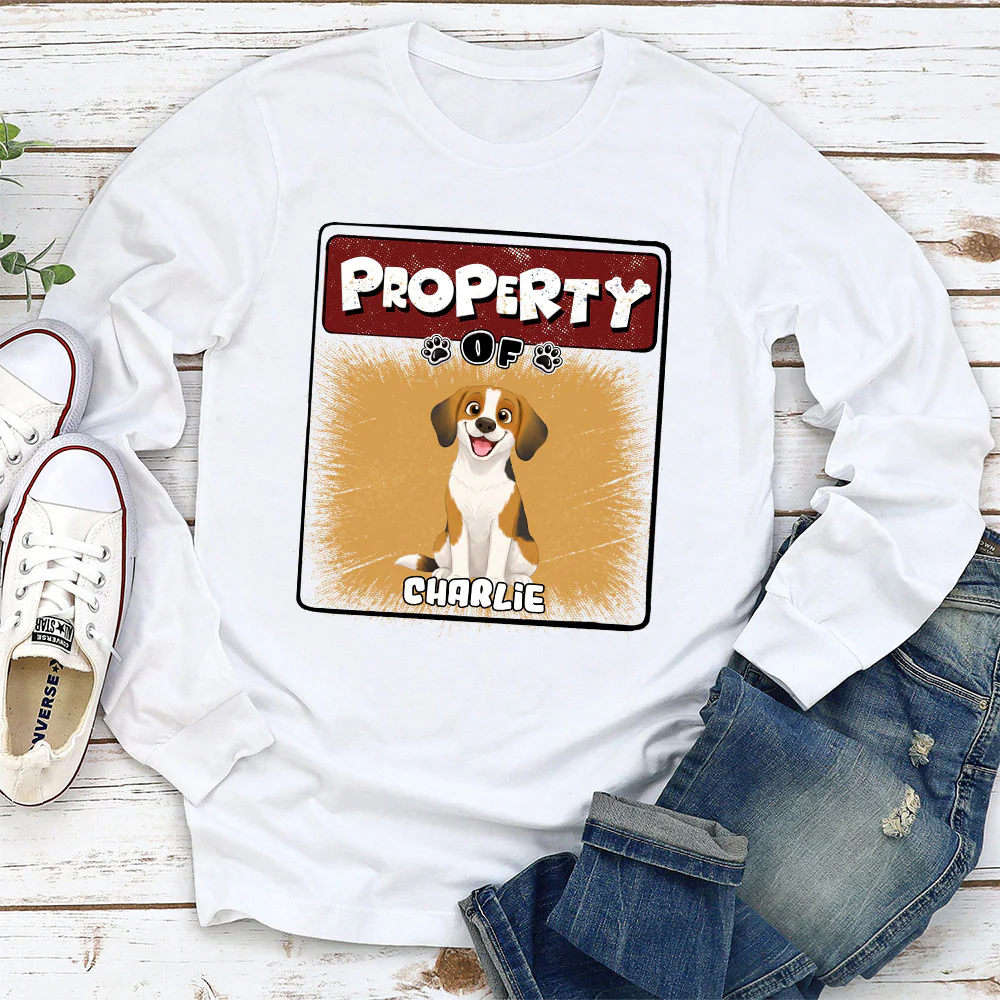 Property Of Story Dog - Personalized Custom Long Sleeve T-Shirt - Image 3