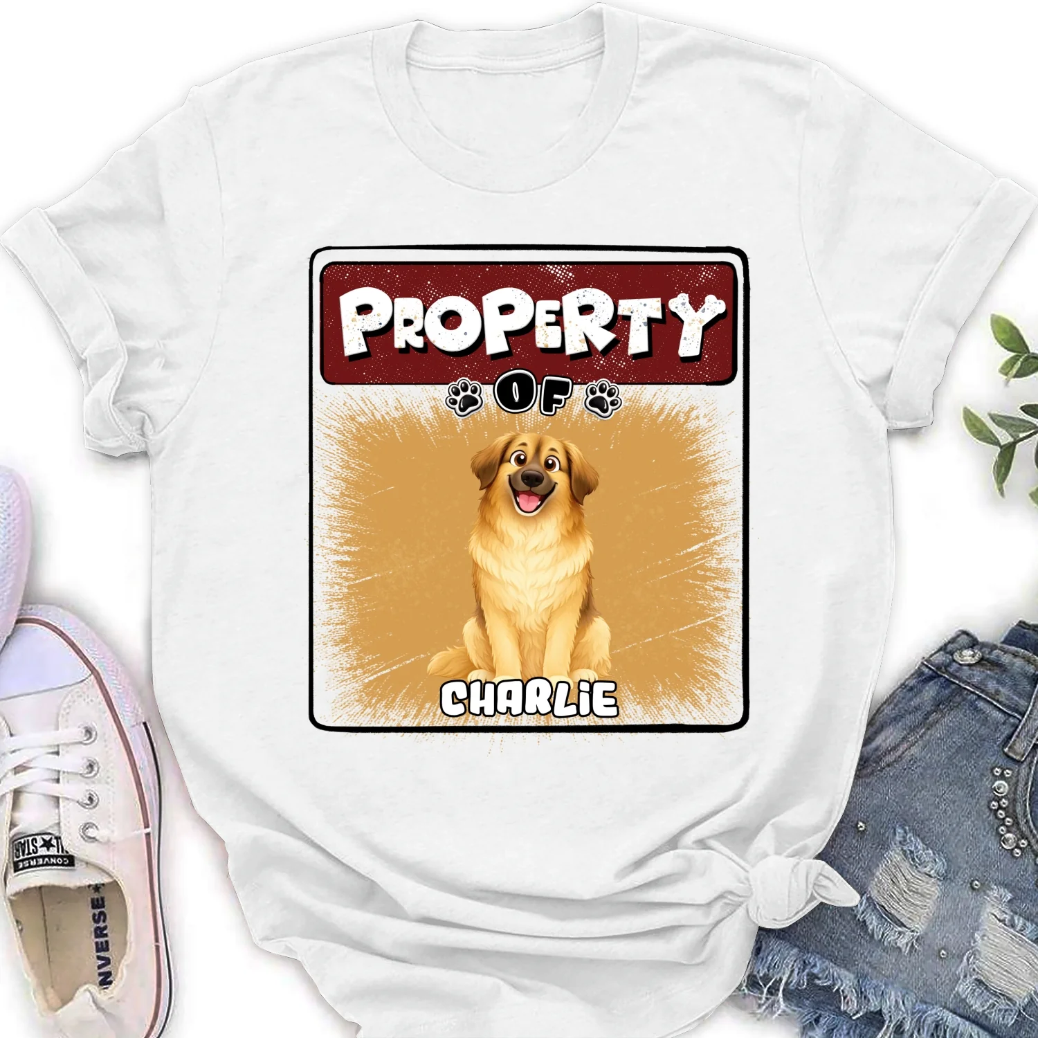 Property Of Story Dog - Personalized Custom Women's T-Shirt - Image 5