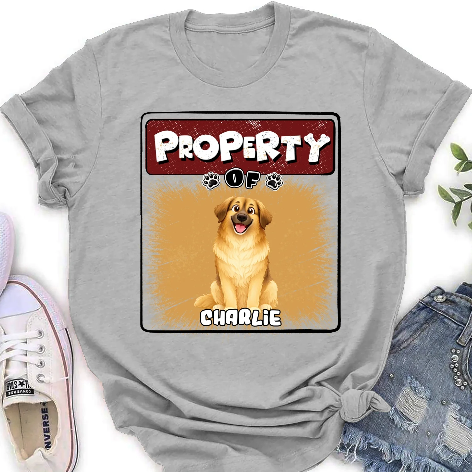 Property Of Story Dog - Personalized Custom Women's T-Shirt - Image 6