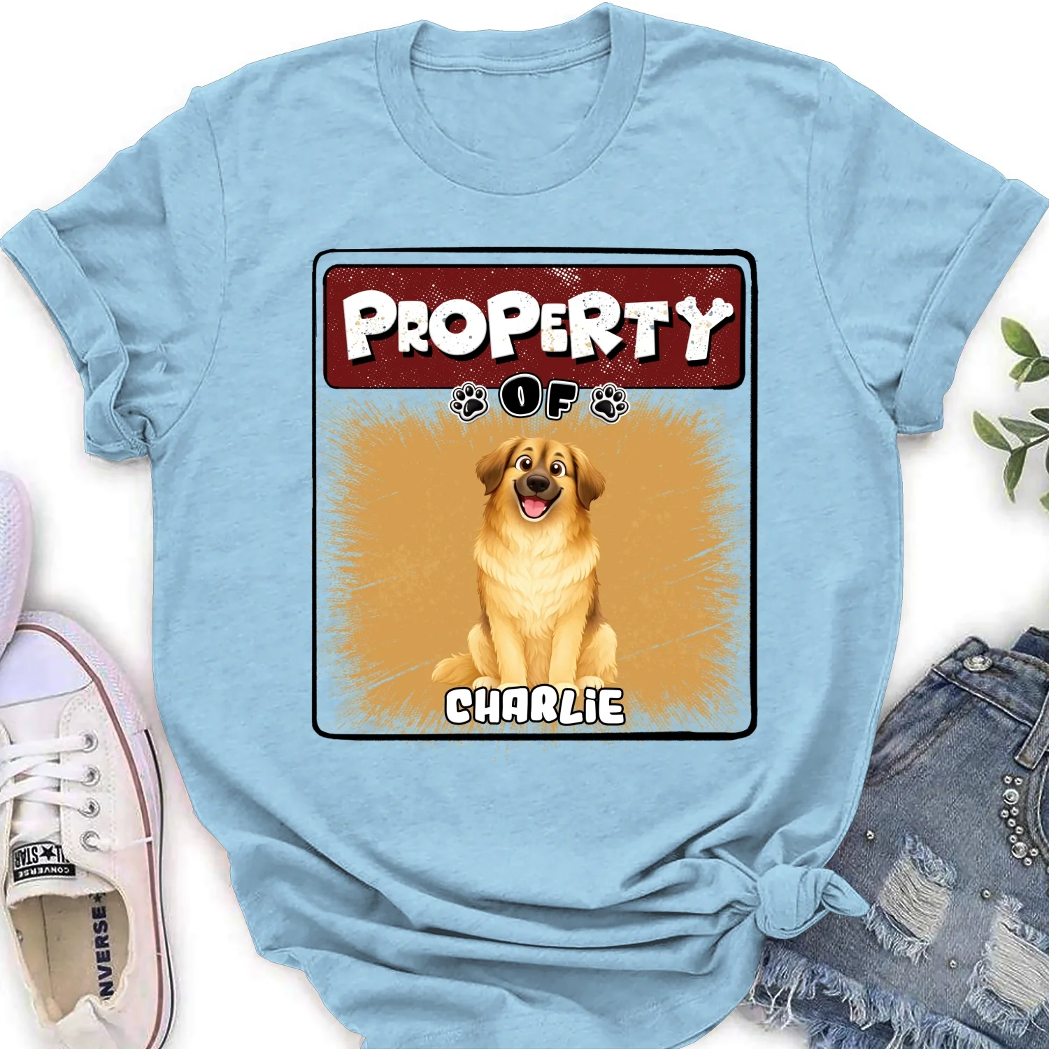 Property Of Story Dog - Personalized Custom Women's T-Shirt - Image 8
