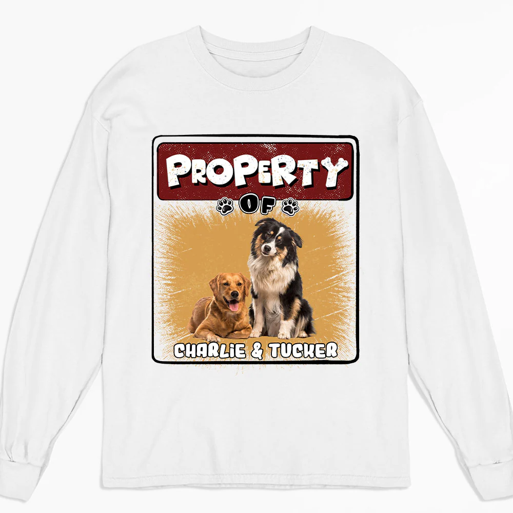 Property Of Story Dog Photo - Personalized Custom Long Sleeve T-Shirt