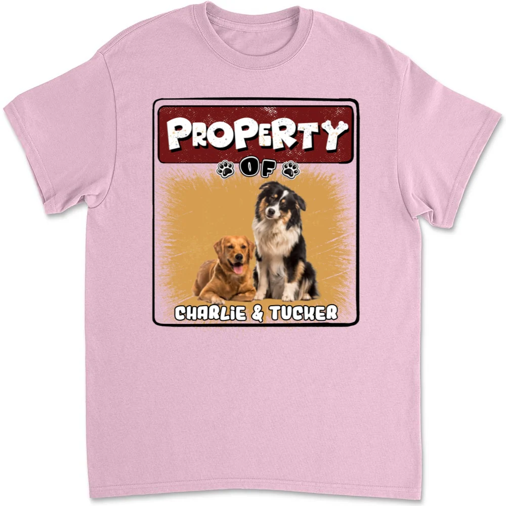 Property Of Story Dog Photo - Personalized Custom Unisex T-Shirt - Image 6