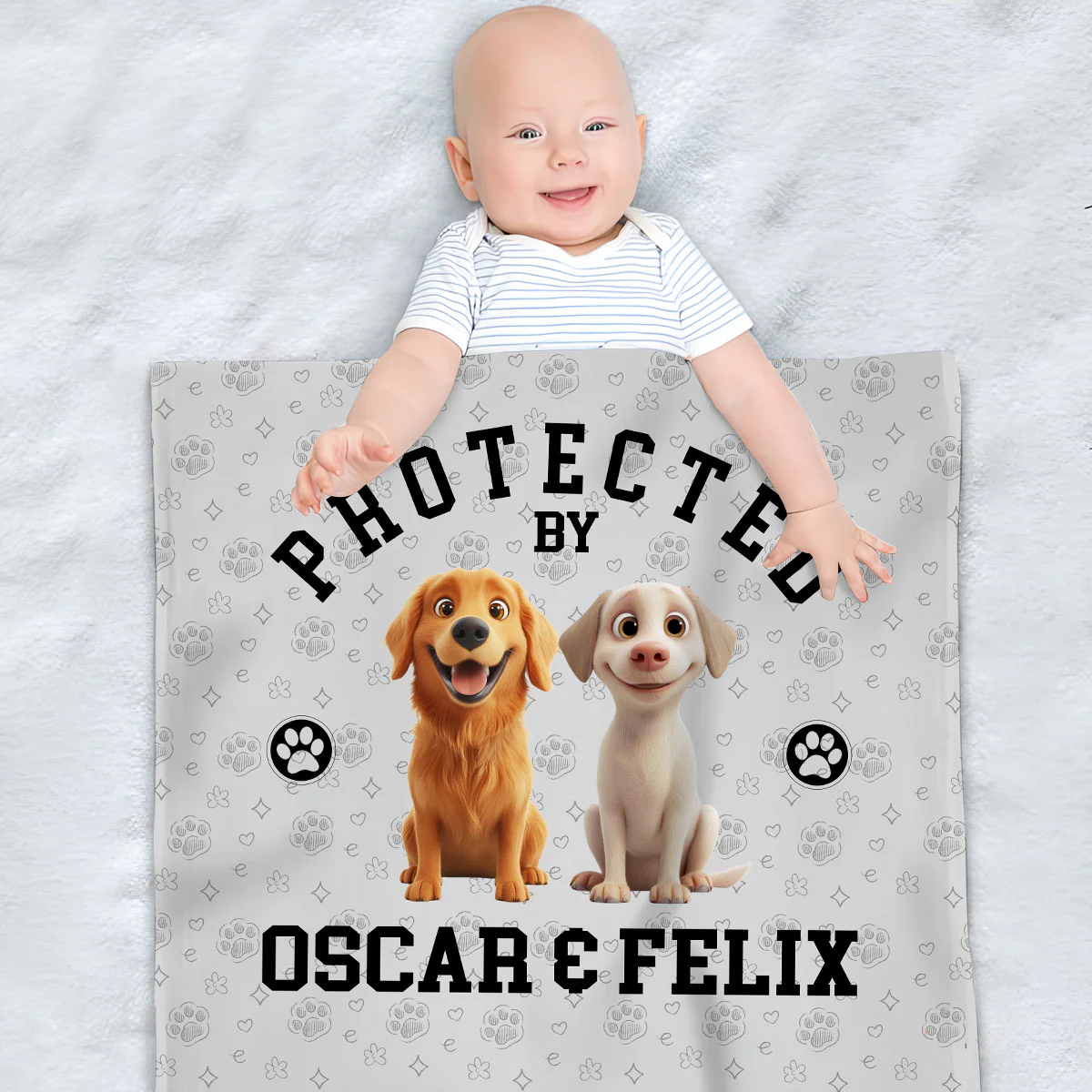 Protected Always By Love - Personalized Custom Fleece Blanket - Image 2