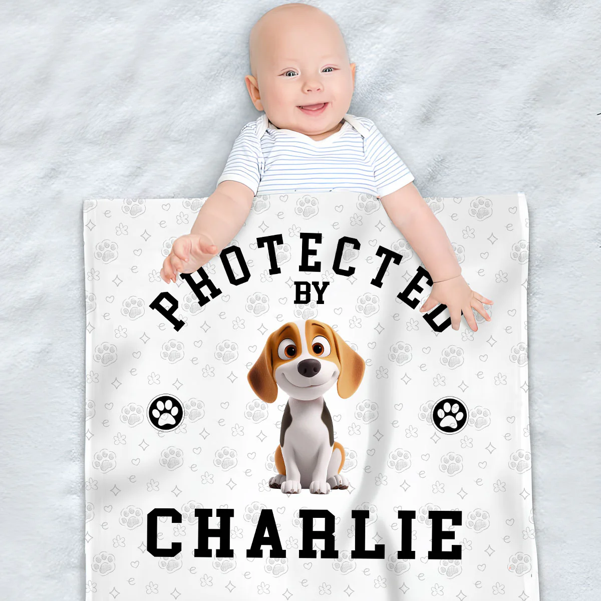 Protected Always By Love - Personalized Custom Fleece Blanket - Image 5