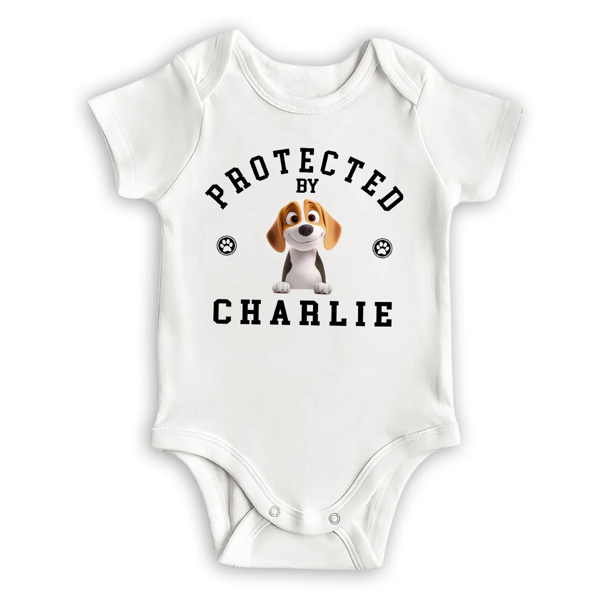 Protected By Baby Dogs - Personalized Custom Baby Onesie
