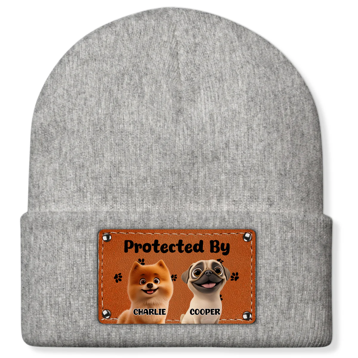Protected By Lovely Dogs - Personalized Custom Beanie