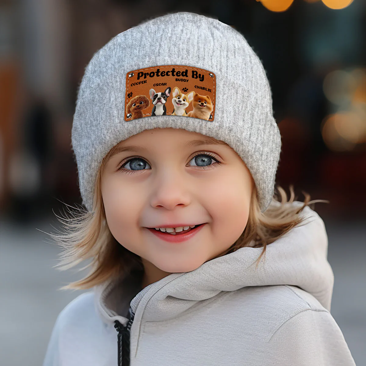 Protected By Lovely Dogs - Personalized Custom Beanie - Image 5