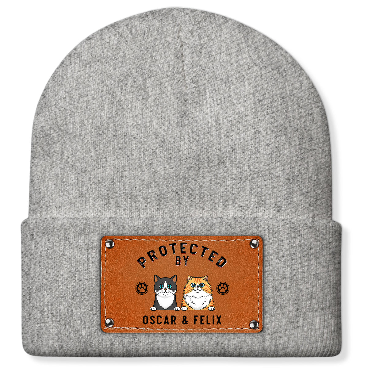 Protected By Cat Retro - Personalized Custom Beanie